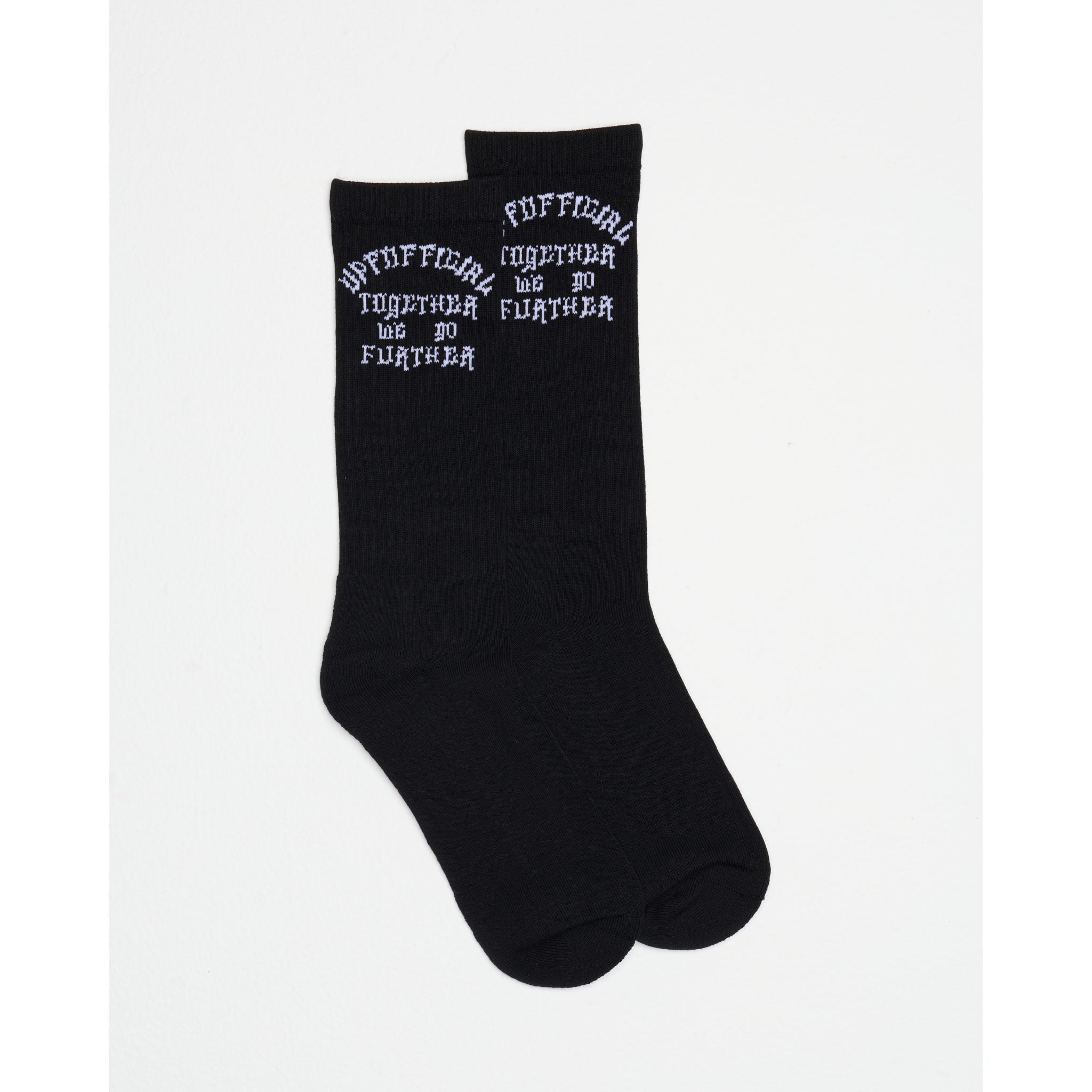 Unity Socks – Black Cotton Blend with Jacquard Branding.