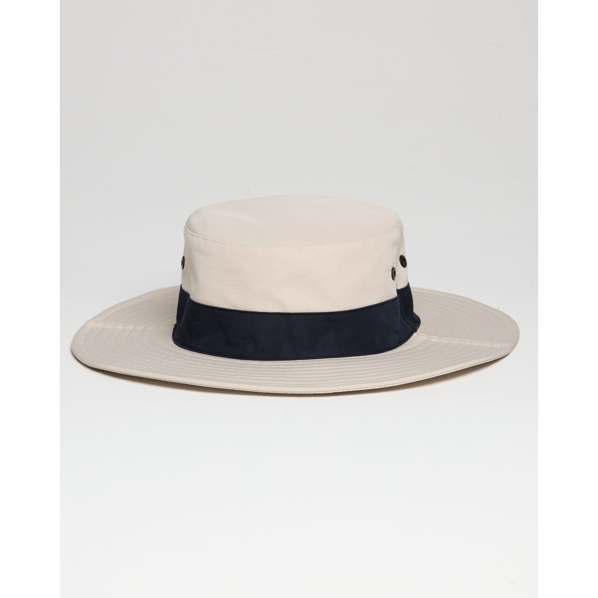 UPF Explorer Hat in Light Grey with Wide Brim and Woven Badge